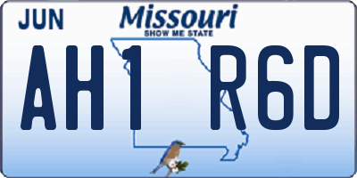 MO license plate AH1R6D