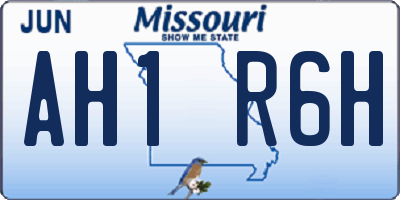 MO license plate AH1R6H