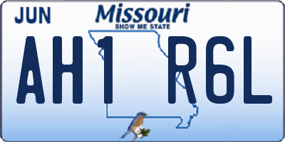 MO license plate AH1R6L