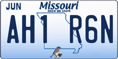 MO license plate AH1R6N