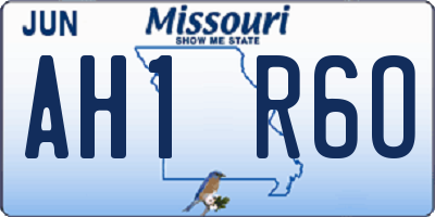 MO license plate AH1R6O