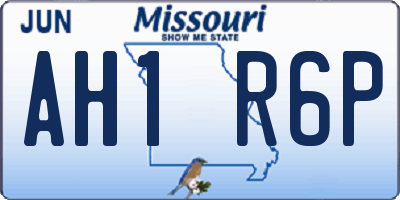 MO license plate AH1R6P