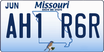 MO license plate AH1R6R