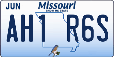 MO license plate AH1R6S