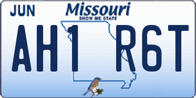 MO license plate AH1R6T