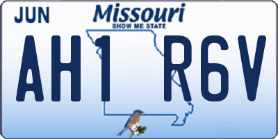 MO license plate AH1R6V