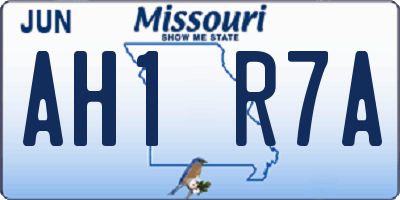 MO license plate AH1R7A