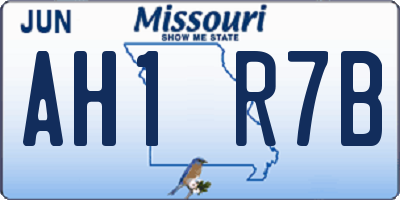 MO license plate AH1R7B