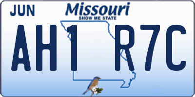 MO license plate AH1R7C