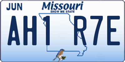 MO license plate AH1R7E