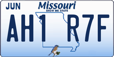 MO license plate AH1R7F