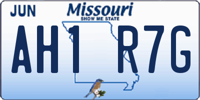 MO license plate AH1R7G