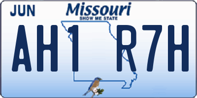 MO license plate AH1R7H