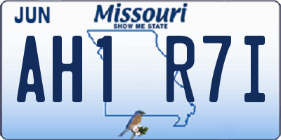 MO license plate AH1R7I