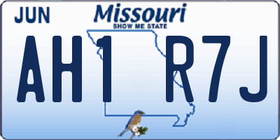 MO license plate AH1R7J