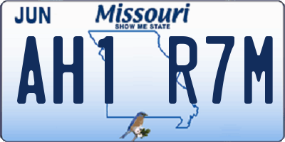 MO license plate AH1R7M