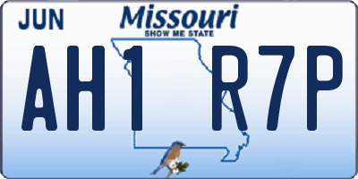 MO license plate AH1R7P