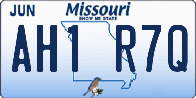 MO license plate AH1R7Q