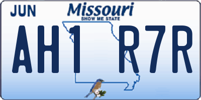 MO license plate AH1R7R