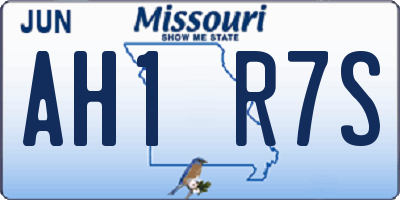 MO license plate AH1R7S