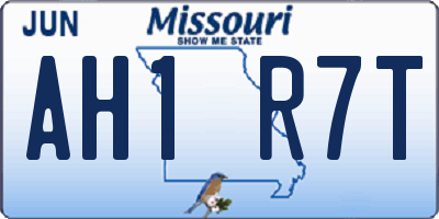 MO license plate AH1R7T