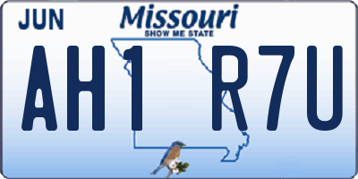 MO license plate AH1R7U