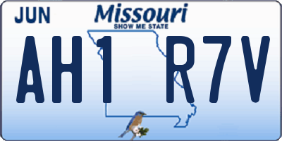 MO license plate AH1R7V