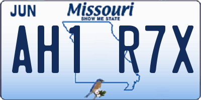 MO license plate AH1R7X