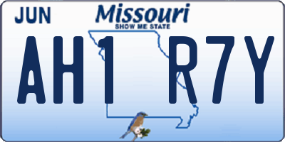 MO license plate AH1R7Y