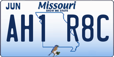 MO license plate AH1R8C