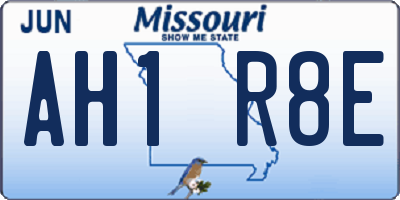 MO license plate AH1R8E