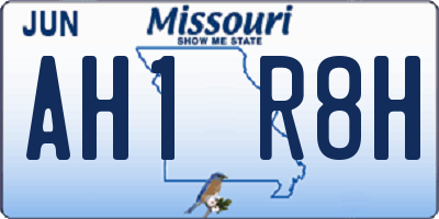 MO license plate AH1R8H