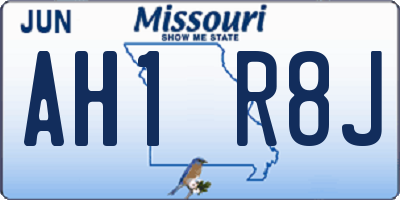 MO license plate AH1R8J