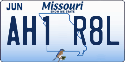 MO license plate AH1R8L