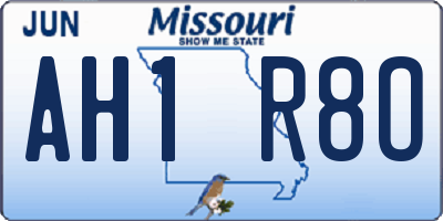 MO license plate AH1R8O