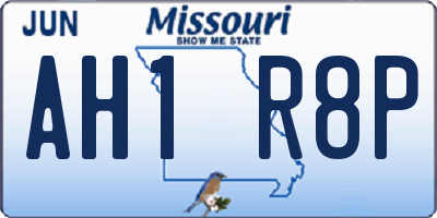 MO license plate AH1R8P