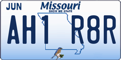 MO license plate AH1R8R