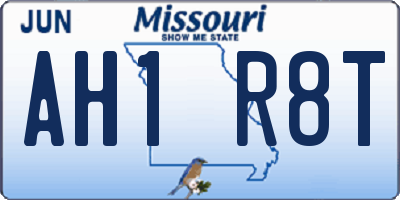 MO license plate AH1R8T