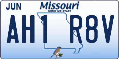 MO license plate AH1R8V