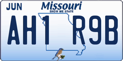 MO license plate AH1R9B