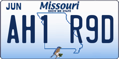 MO license plate AH1R9D