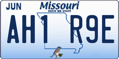 MO license plate AH1R9E