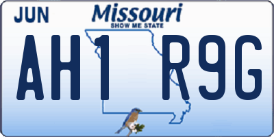 MO license plate AH1R9G