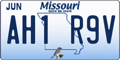 MO license plate AH1R9V