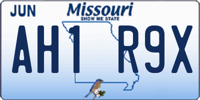 MO license plate AH1R9X