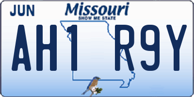 MO license plate AH1R9Y