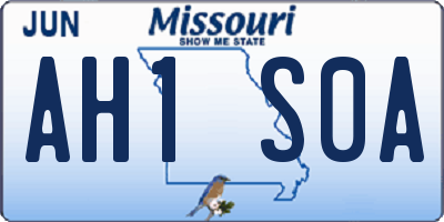 MO license plate AH1S0A