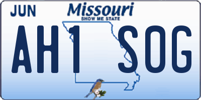 MO license plate AH1S0G