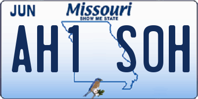 MO license plate AH1S0H