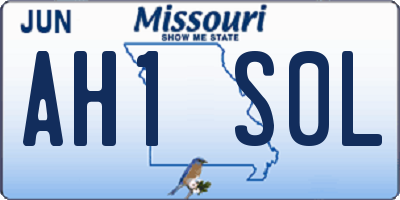 MO license plate AH1S0L